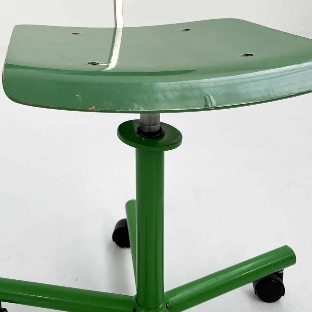 Green Teens Desk chair by Anna Anselmi for Bieffeplast, 1980s