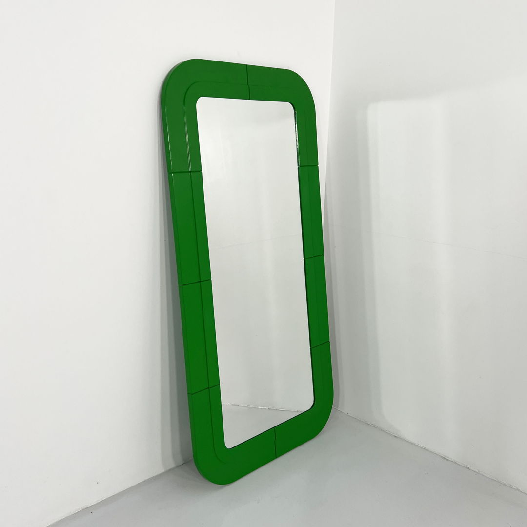 Green Space Age Mirror by Anna Castelli Ferrieri for Kartell, 1970s