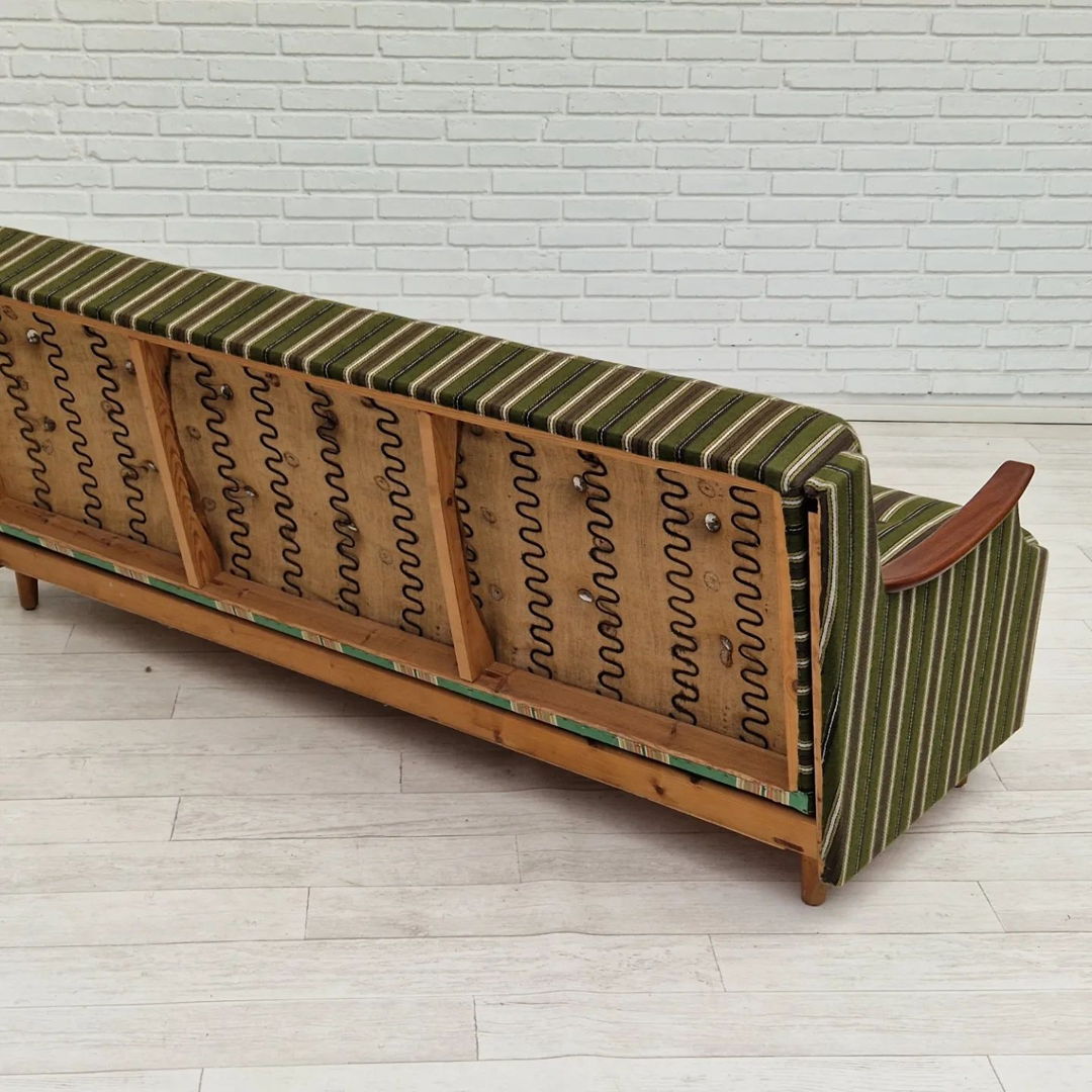 1960s, Danish 3 seater folded sleeping sofa.