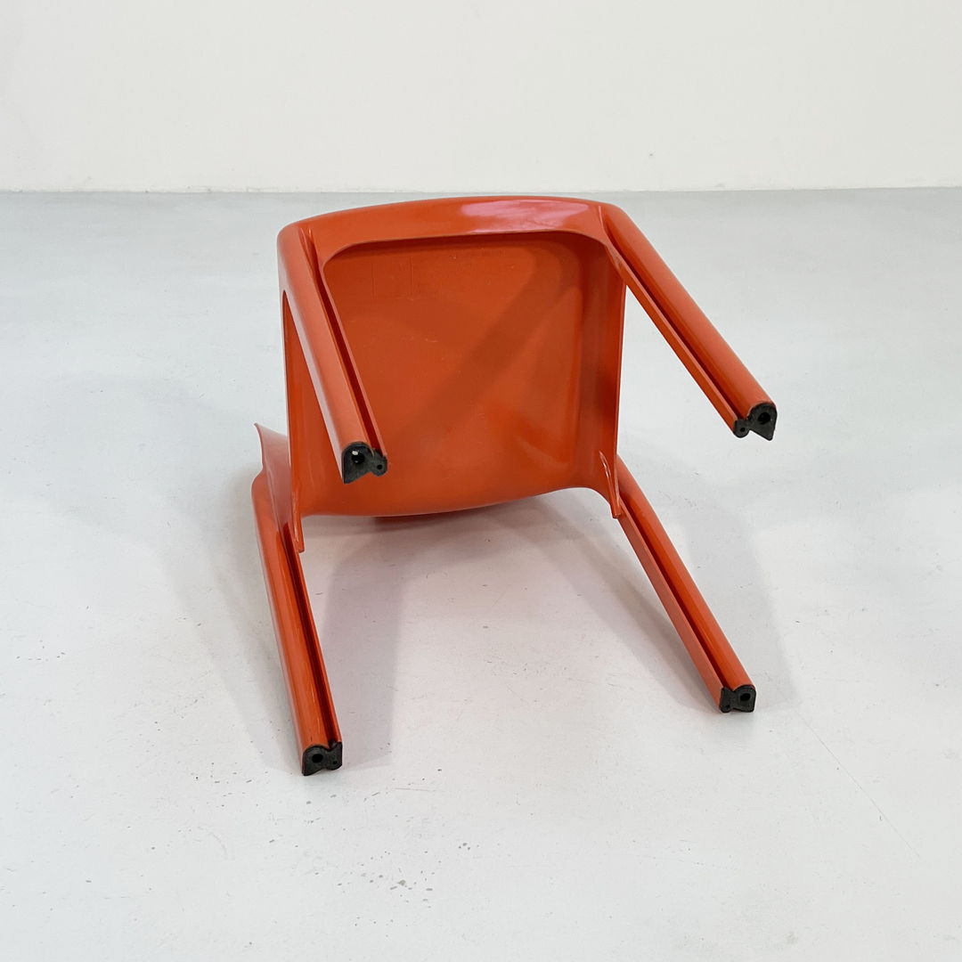 Orange Selene Chair by Vico Magistretti for Artemide, 1970s