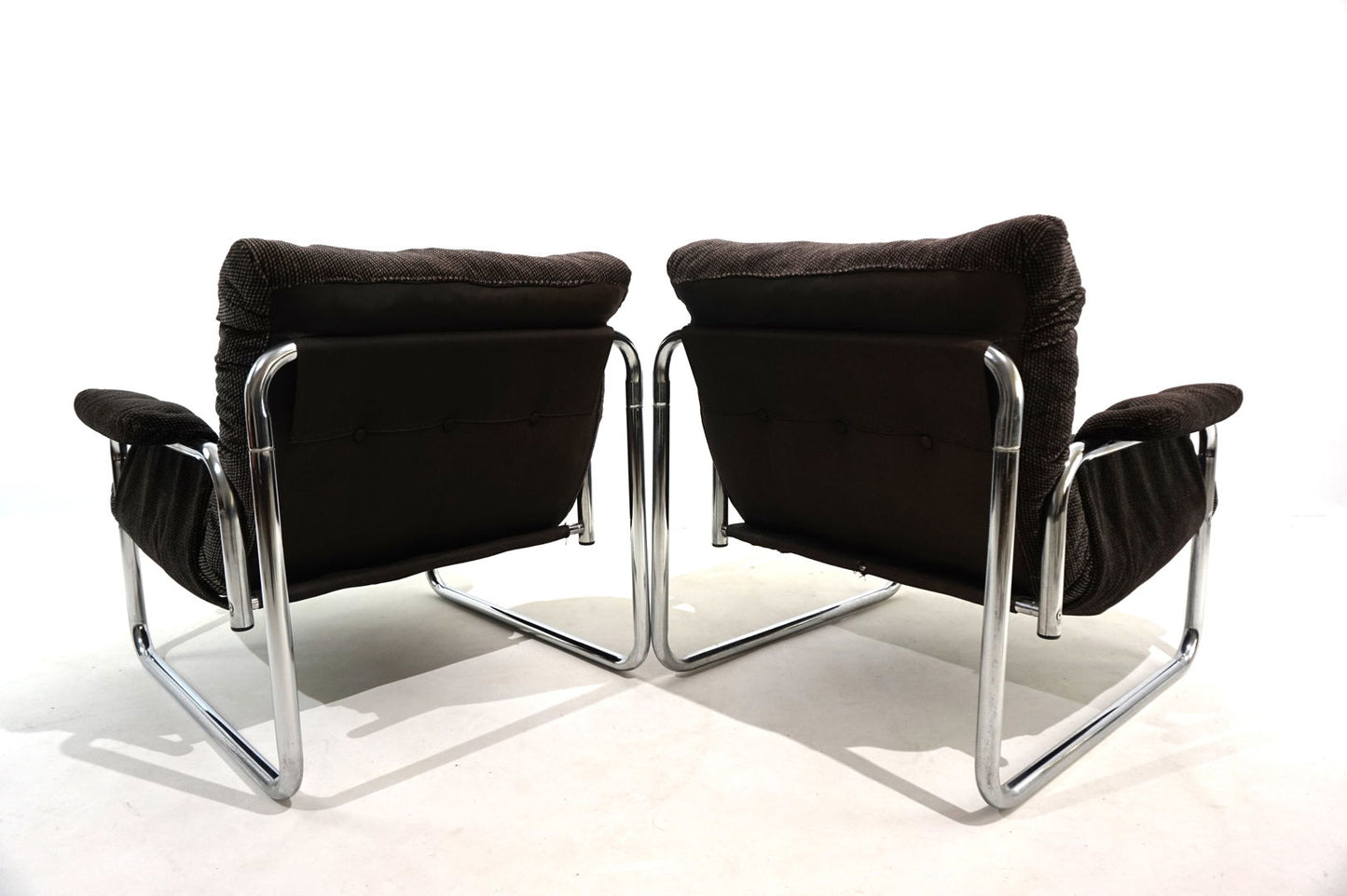 Set of 2 Herlag chrome cantilever lounge chairs by Johan Bertil Häggström