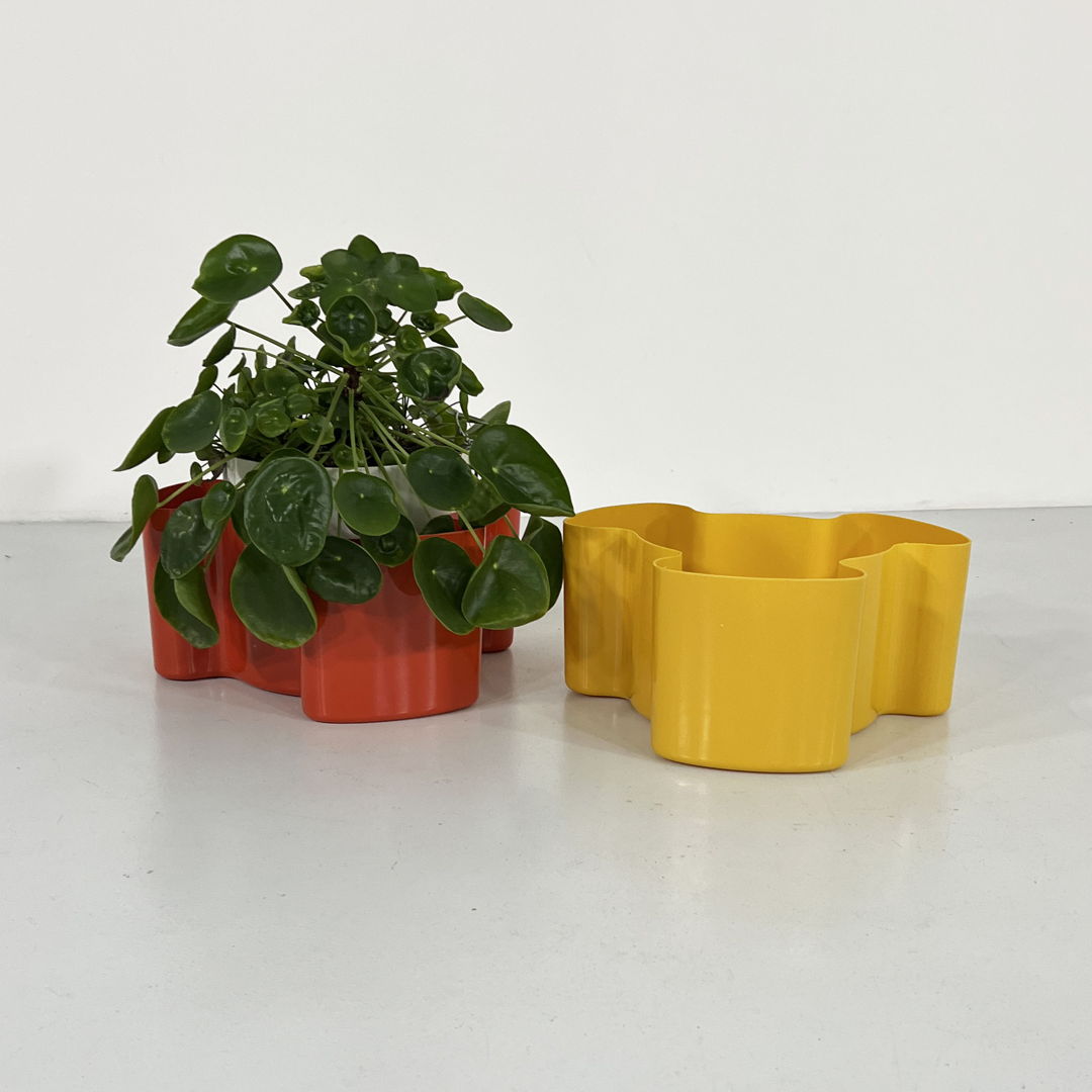 Pair of Yellow & Orange Single Puzzle Planters from Visart, 1970s