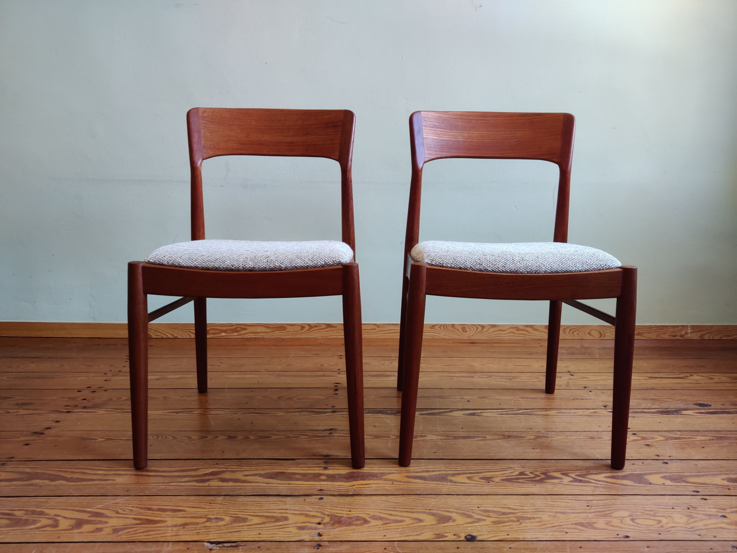 Vintage teak dining chairs by Henning Kjaernulf Korup Stolefabrik