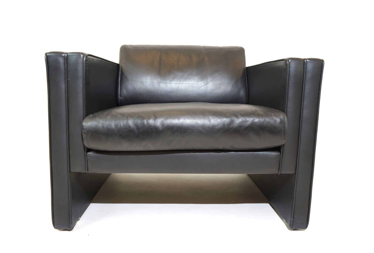 Knoll Studio Line set of 2 leather armchairs by Jürgen Lange