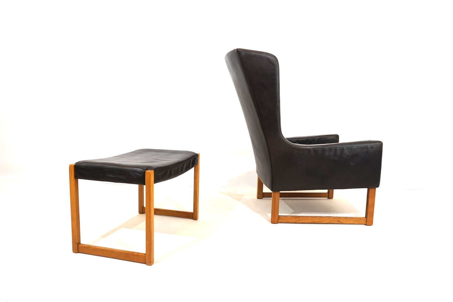 Kill International leather armchair with ottoman by Rudolf B. Glatzel