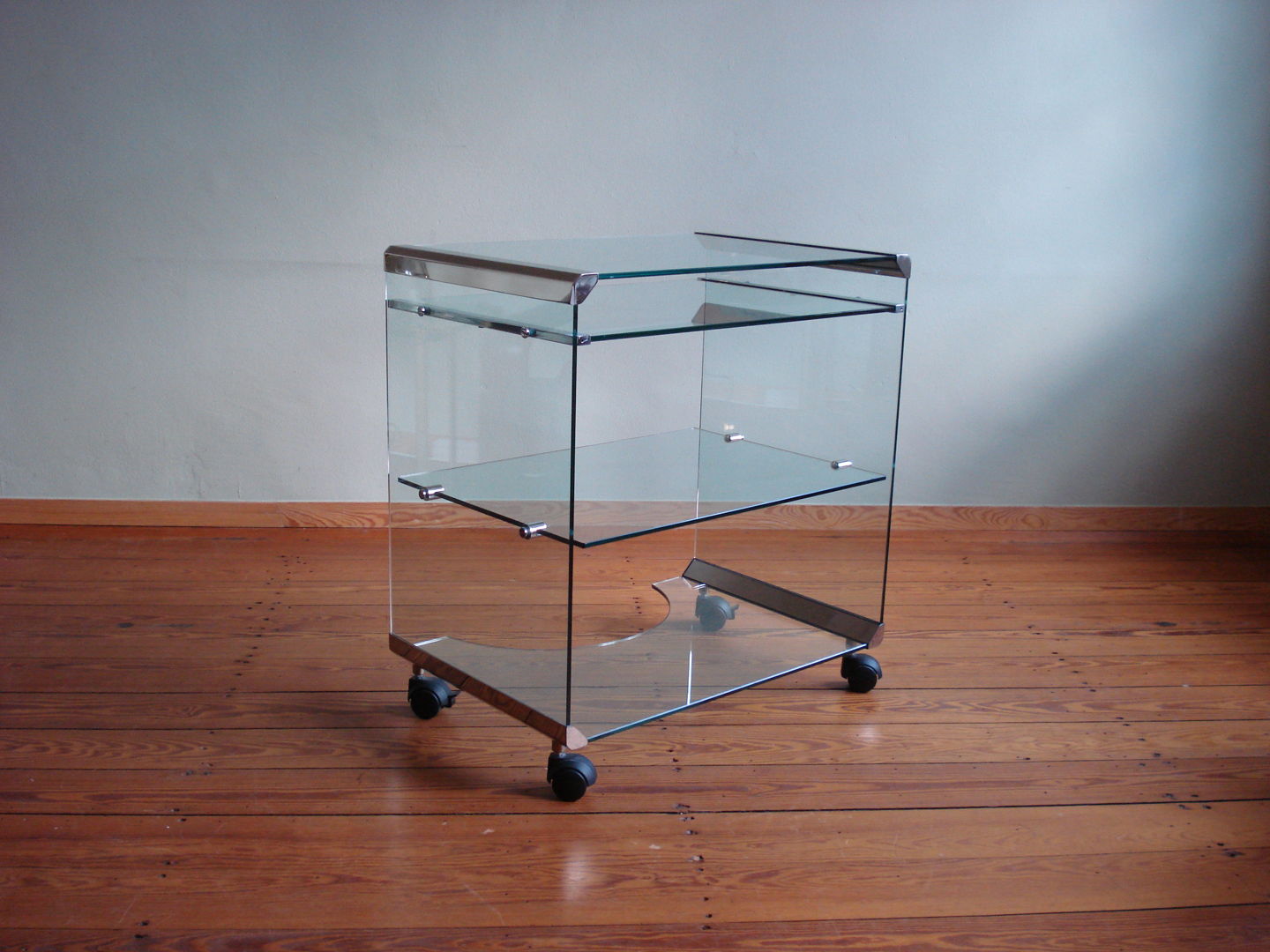 Glass Bar Cart or Serving Table by Gallotti & Radice