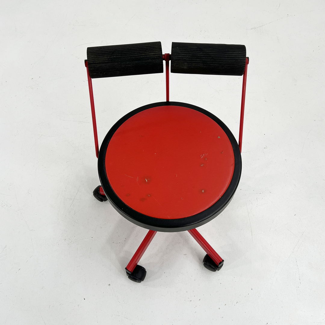 Adjustable Red Desk Chair from Bieffeplast, 1980s