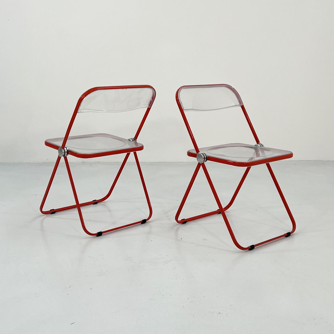 Coral Frame Plia Folding Chair by Giancarlo Piretti for Anonima Castelli, 1960s