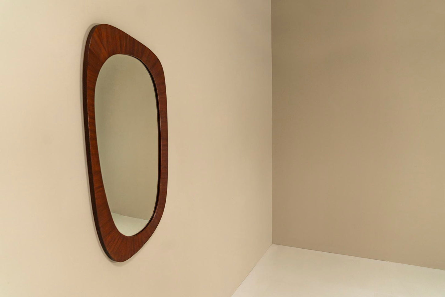 Organic Shaped Mirror In Teak, Denmark 1970s