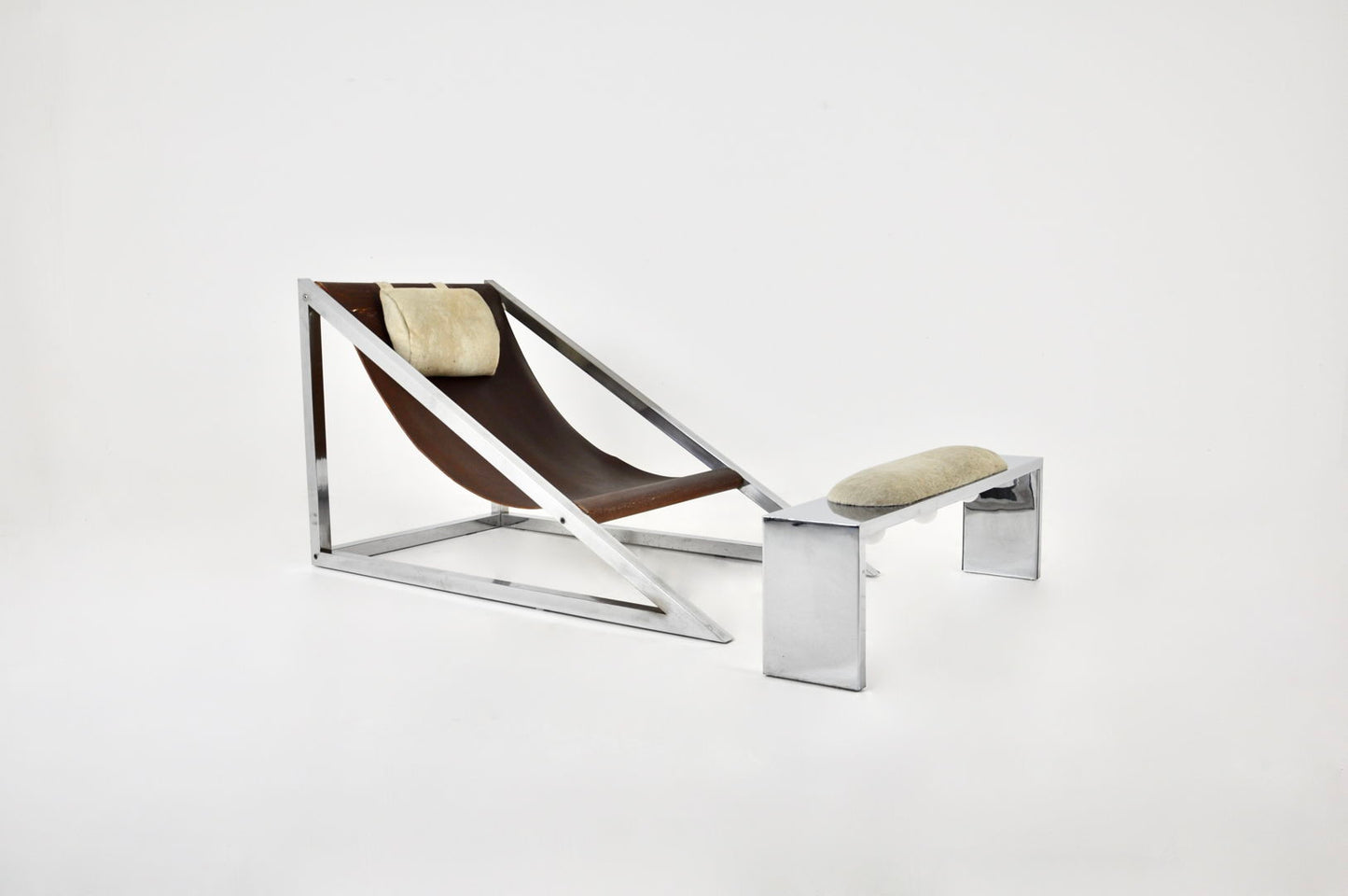 "Mies" Lounge chair with Ottoman by Archizoom Associati, 1960s