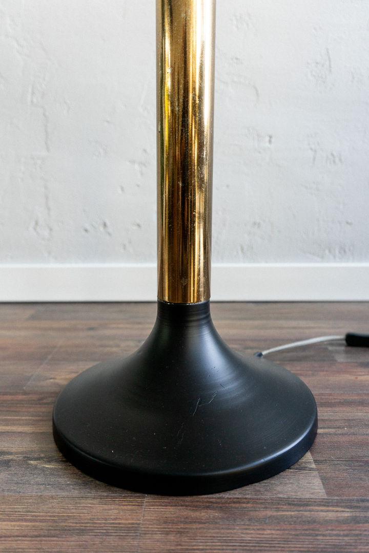 Vintage Glass Metal Floor Lamp, 80s