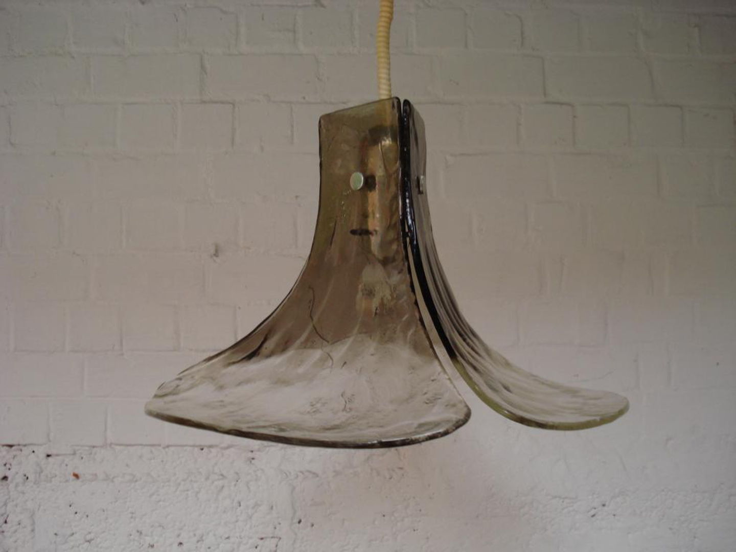 Smoked Murano Glass Pendant Lamp by Kalmar Franken, 1970s