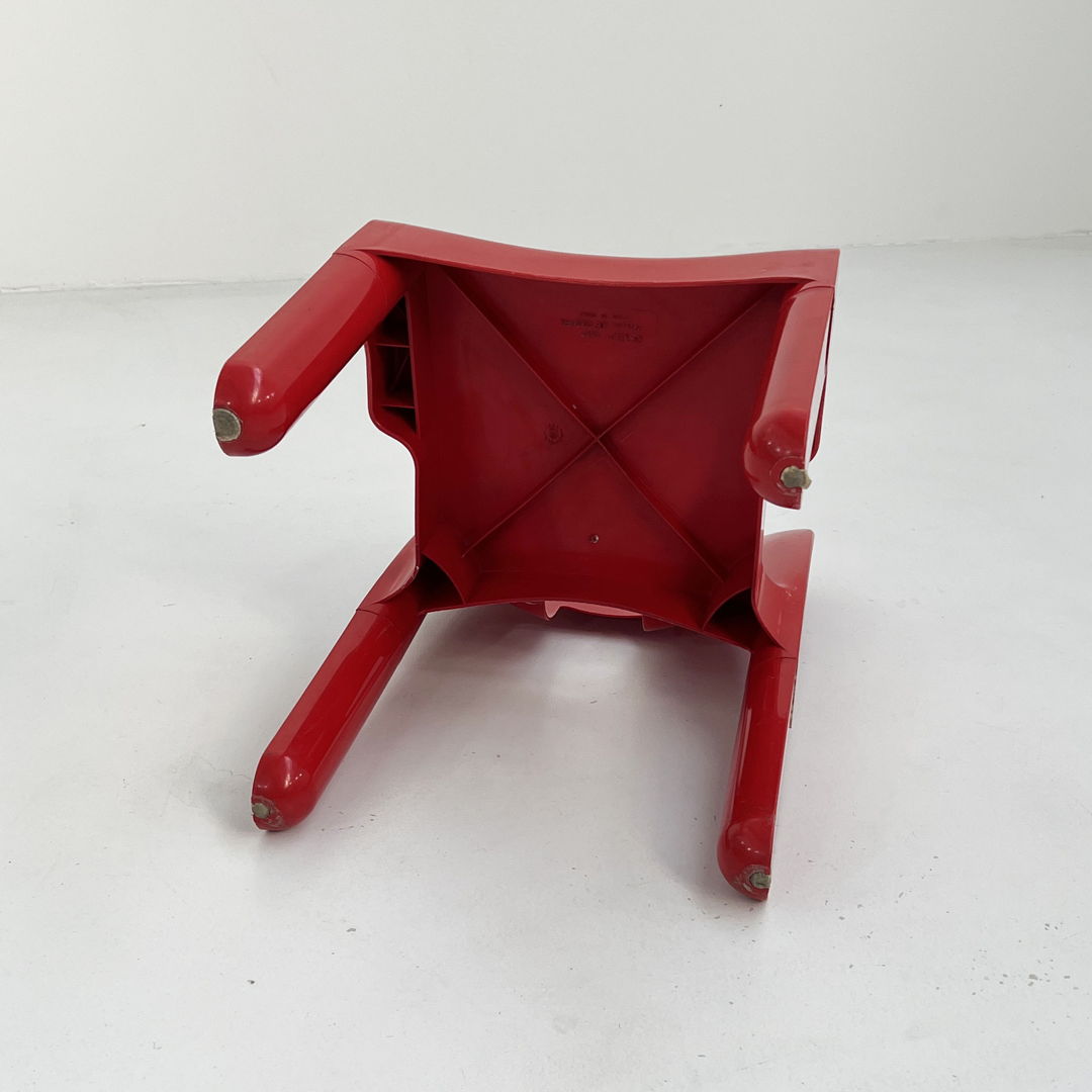 Red Model 4867 Universale Chair by Joe Colombo for Kartell, 1970s