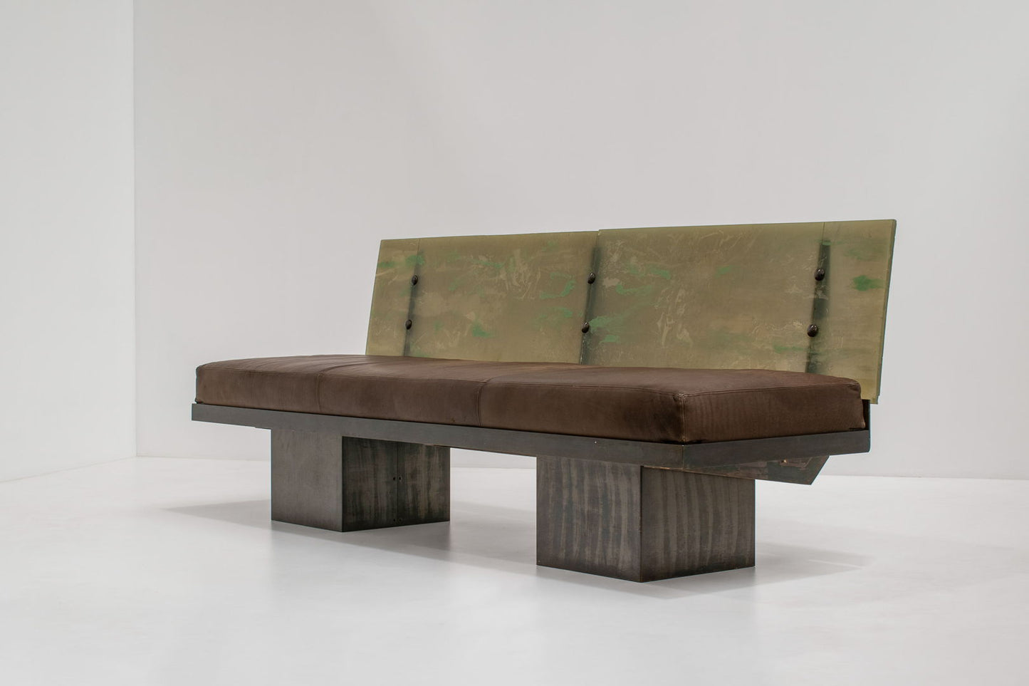 Sculptural Post-Modern Steel Sofa, France 1980s