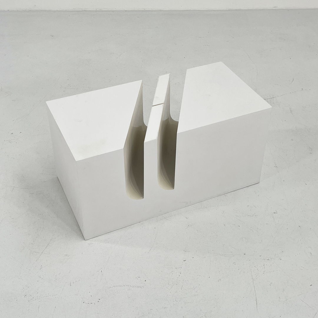 White Side Table & Rack by Marco Zanuso for Bilumen, 1970s