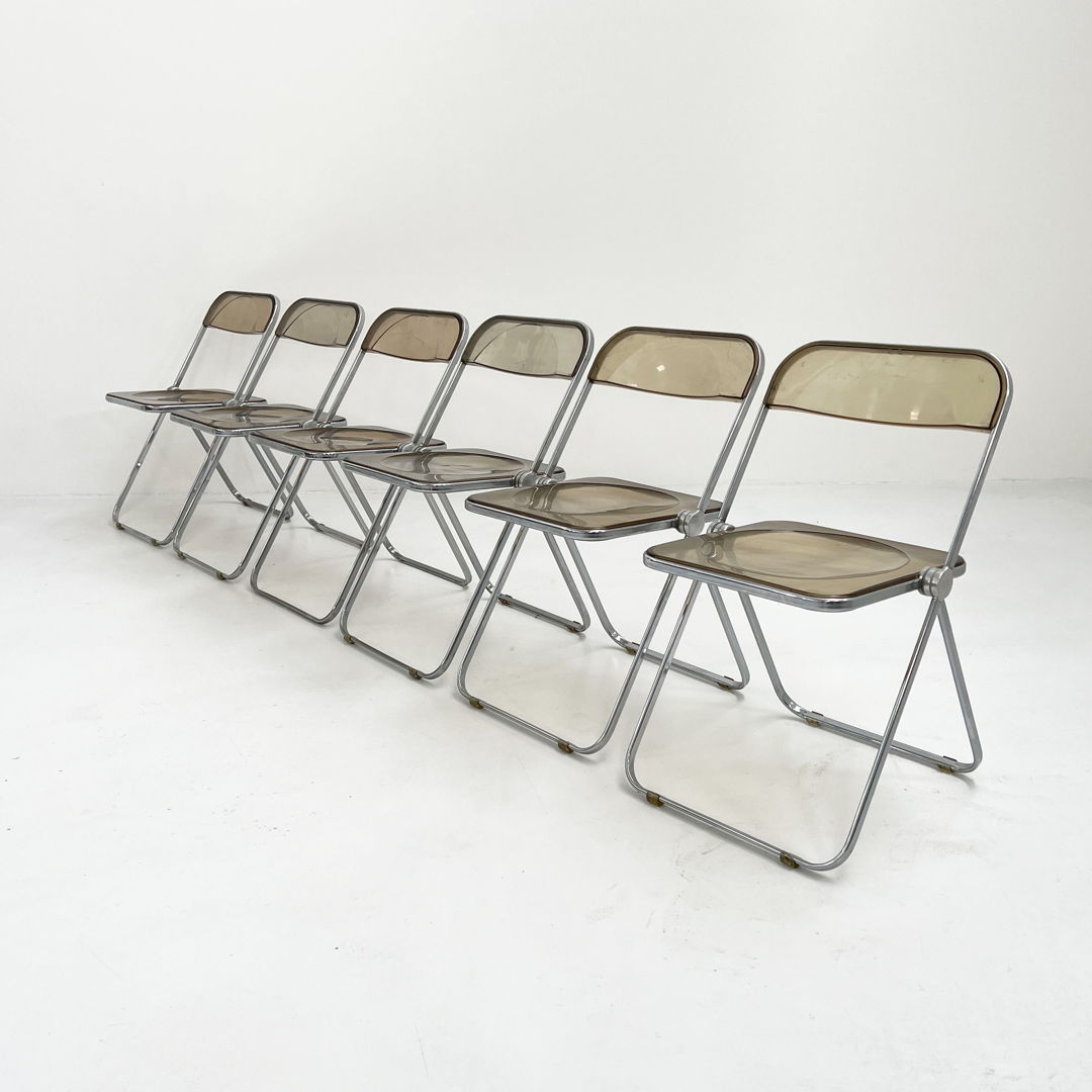 Smoke Plia Chair by Giancarlo Piretti for Anonima Castelli, 1970s