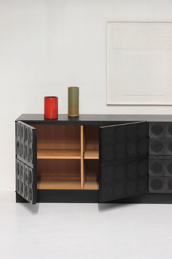 graphic quality crafted sideboard designed by J. Batenburg for MI, Belgium.