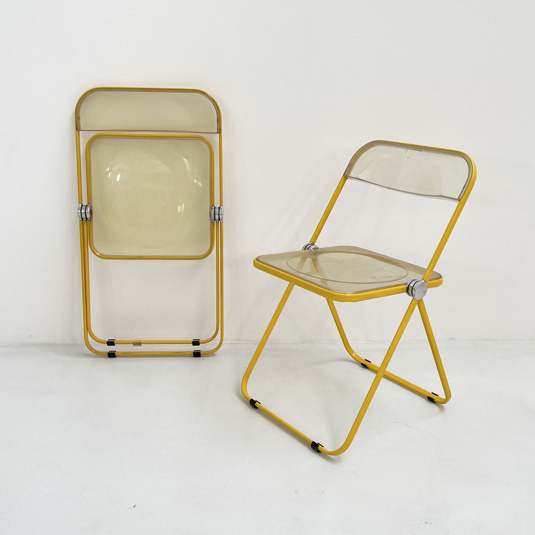 Yellow Plia Chair by Giancarlo Piretti for Anonima Castelli, 1970s