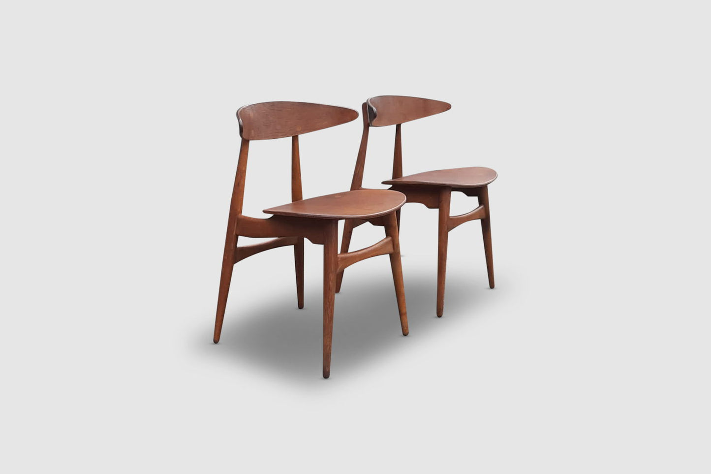 CH33 teak dining chair by Hans Wegner for Carl Hansen & Son 1950s, set of 2