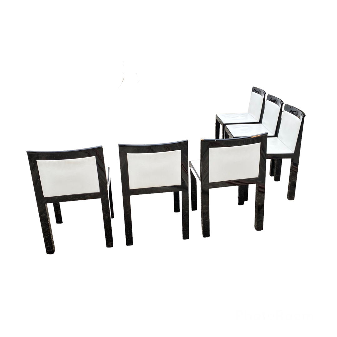 Aldo Rossi & Luca Meda Set of 6 "Teatro" Dining Chairs for Molteni