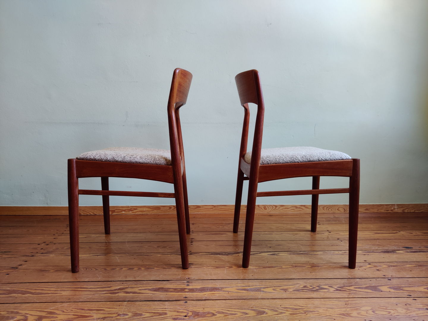 Vintage teak dining chairs by Henning Kjaernulf Korup Stolefabrik