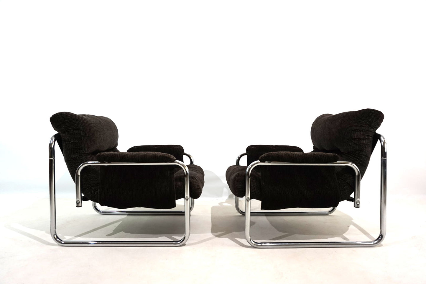 Set of 2 Herlag chrome cantilever lounge chairs by Johan Bertil Häggström