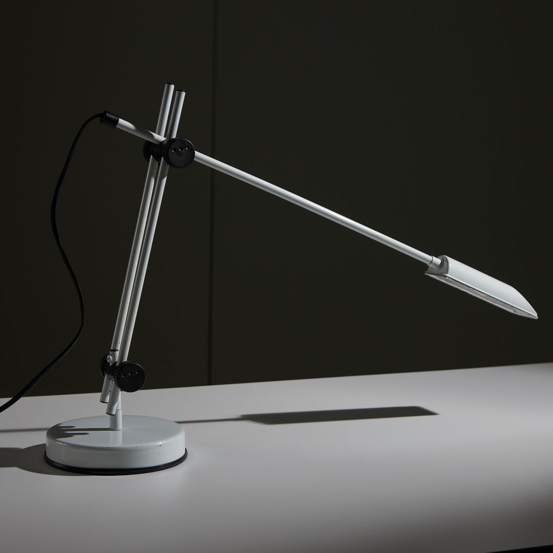 Veneta Lumi White Desk Lamp with Black Parts, 1980s