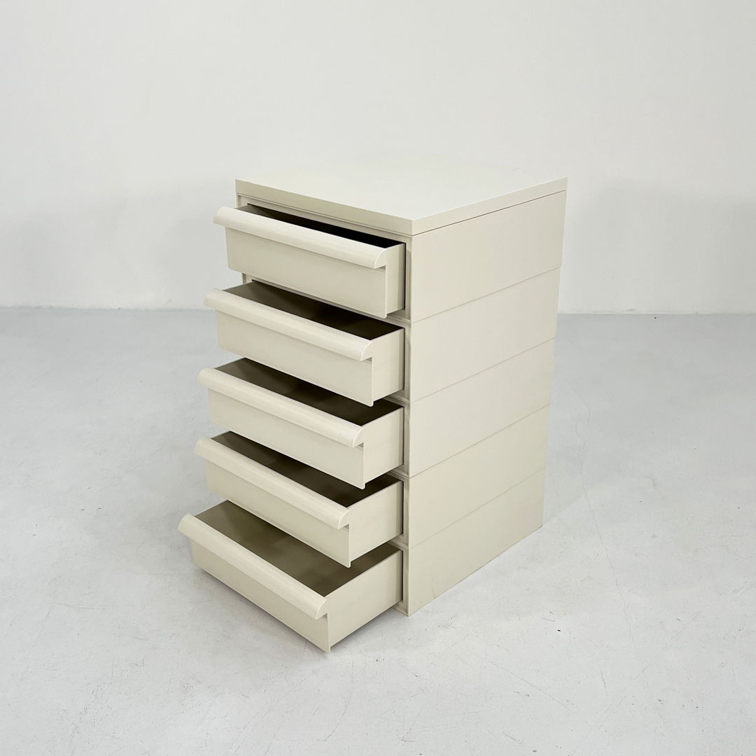 White Chest of Drawers Model “4601” by Simon Fussell for Kartell, 1970s