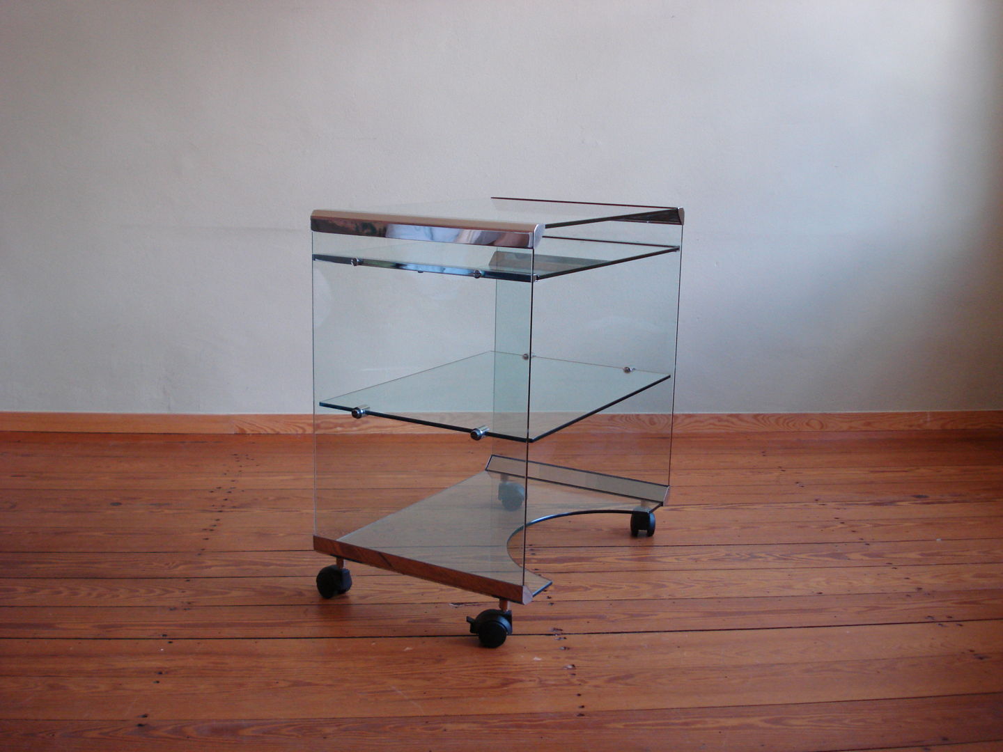 Glass Bar Cart or Serving Table by Gallotti & Radice