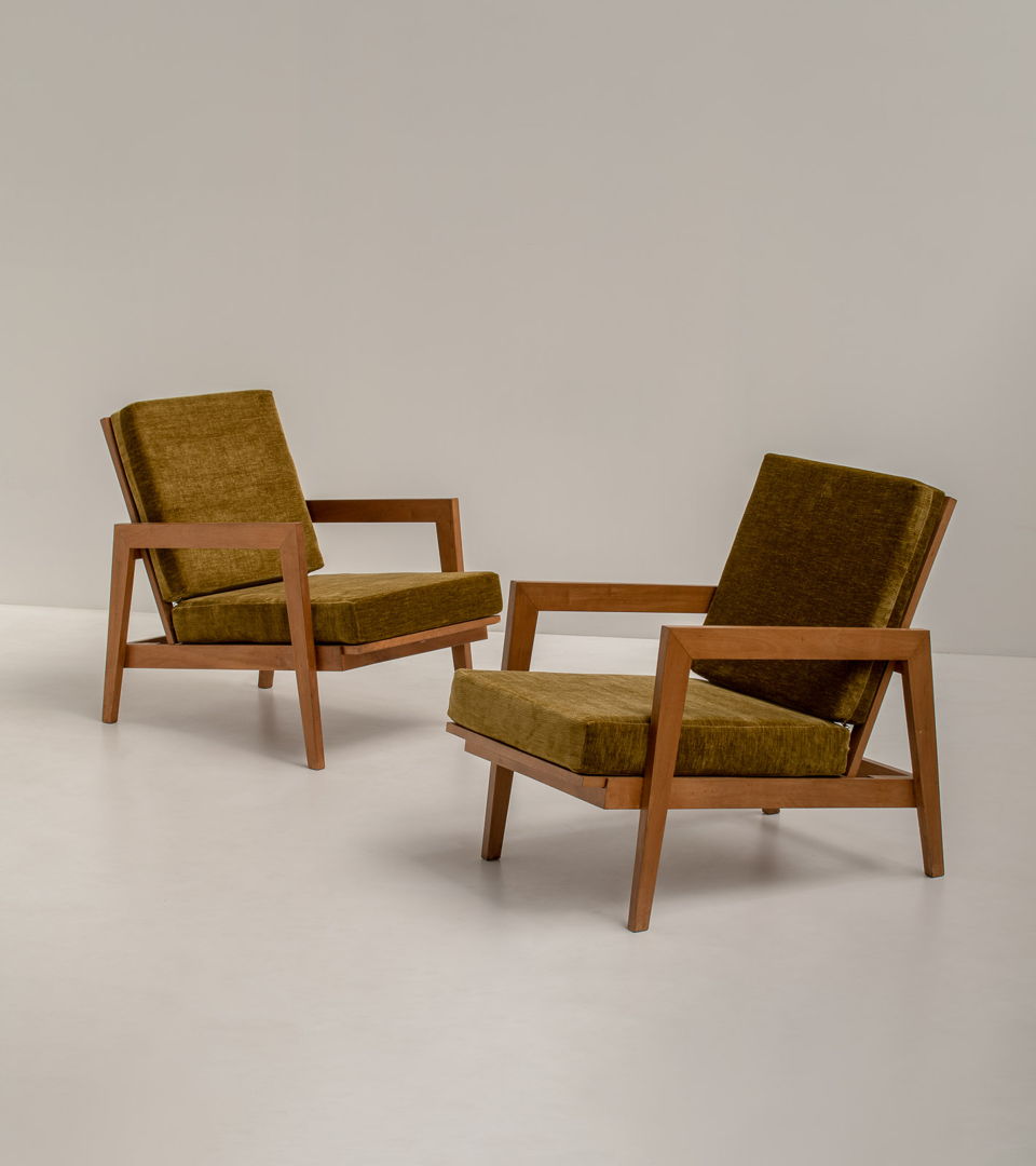 Pair of French Reconstruction Armchairs, France 1960s