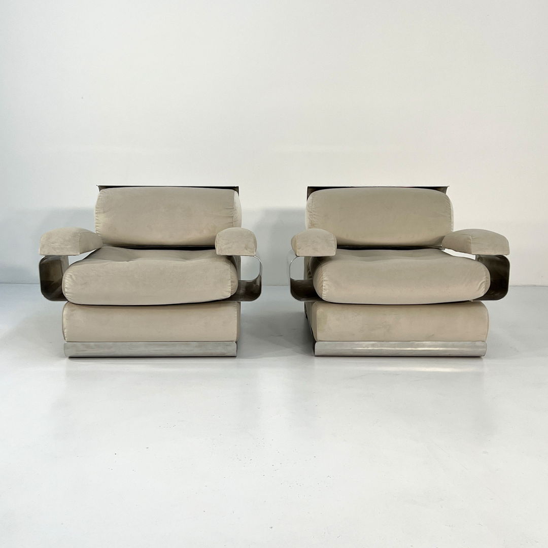 Pair of Armchairs by Gian Pietro Arosio for D.A.S, 1970s