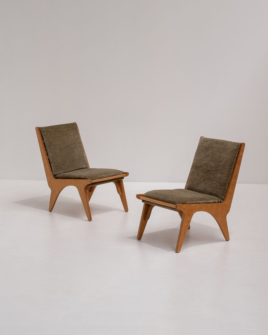 Pair of Dordrecht Chairs by Wim Van Gelderen for Spectrum, the Netherlands 1950s