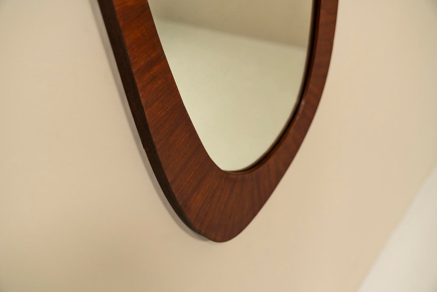 Organic Shaped Mirror In Teak, Denmark 1970s