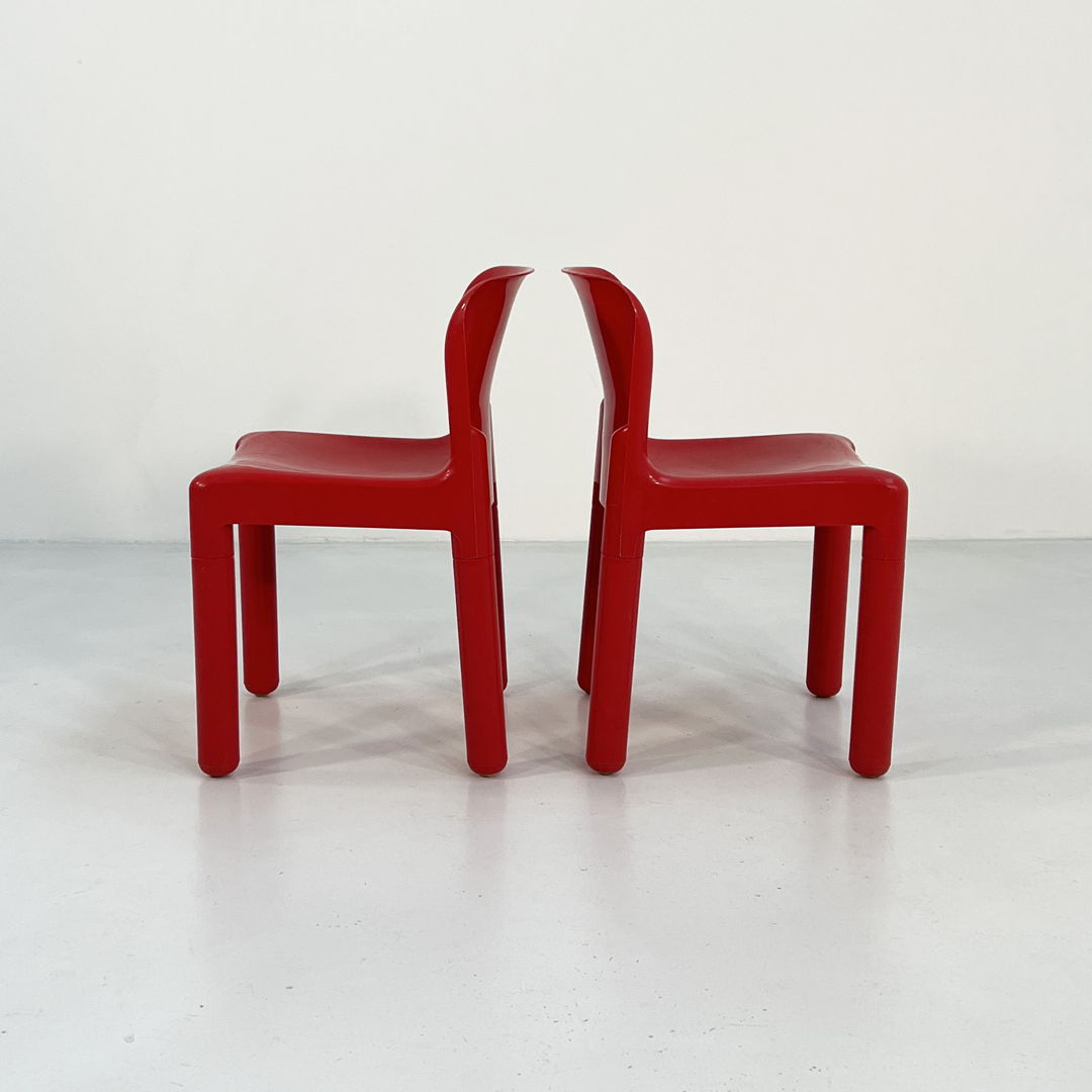 Red Model 4875 Chair by Carlo Bartoli for Kartell, 1970s