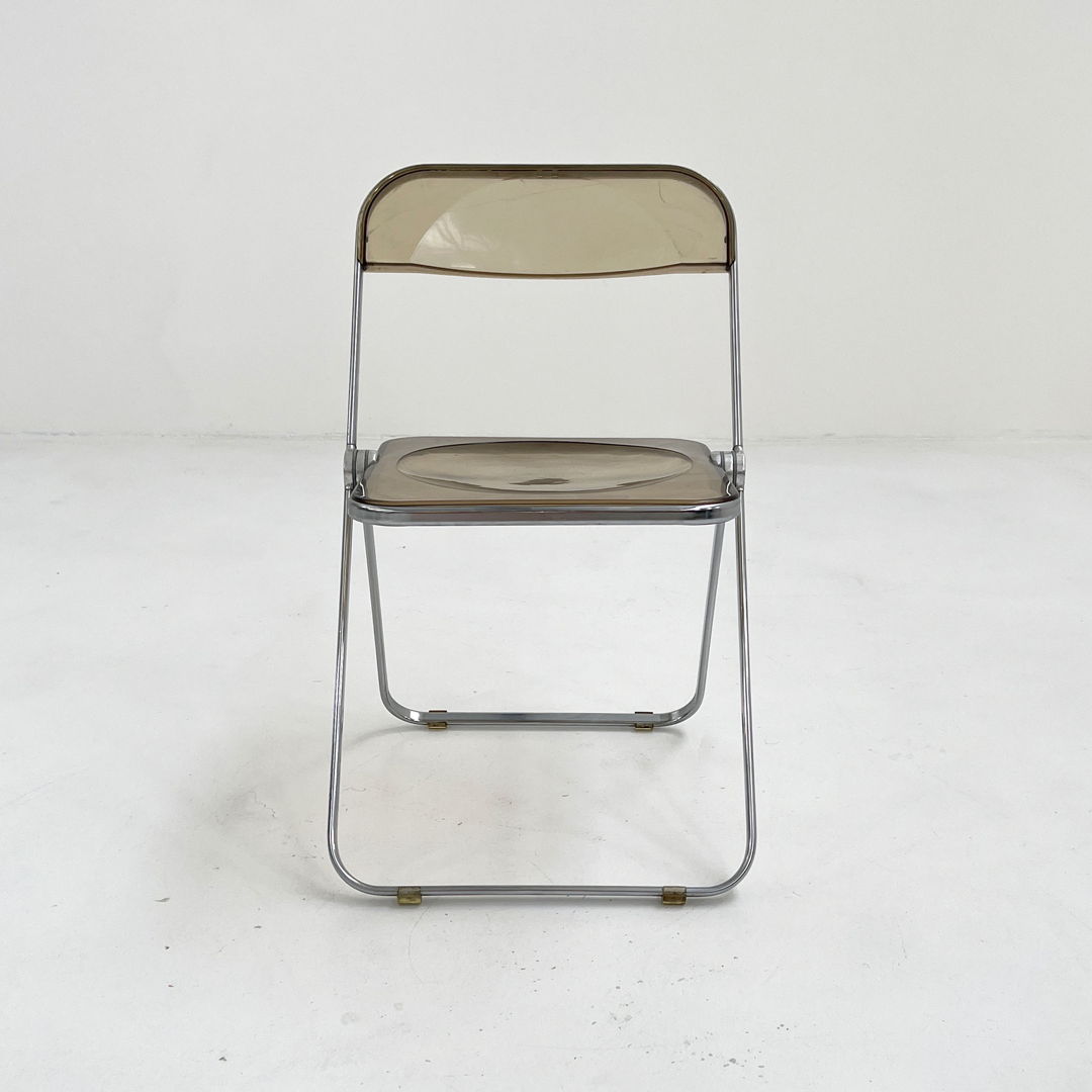 Smoke Plia Chair by Giancarlo Piretti for Anonima Castelli, 1970s