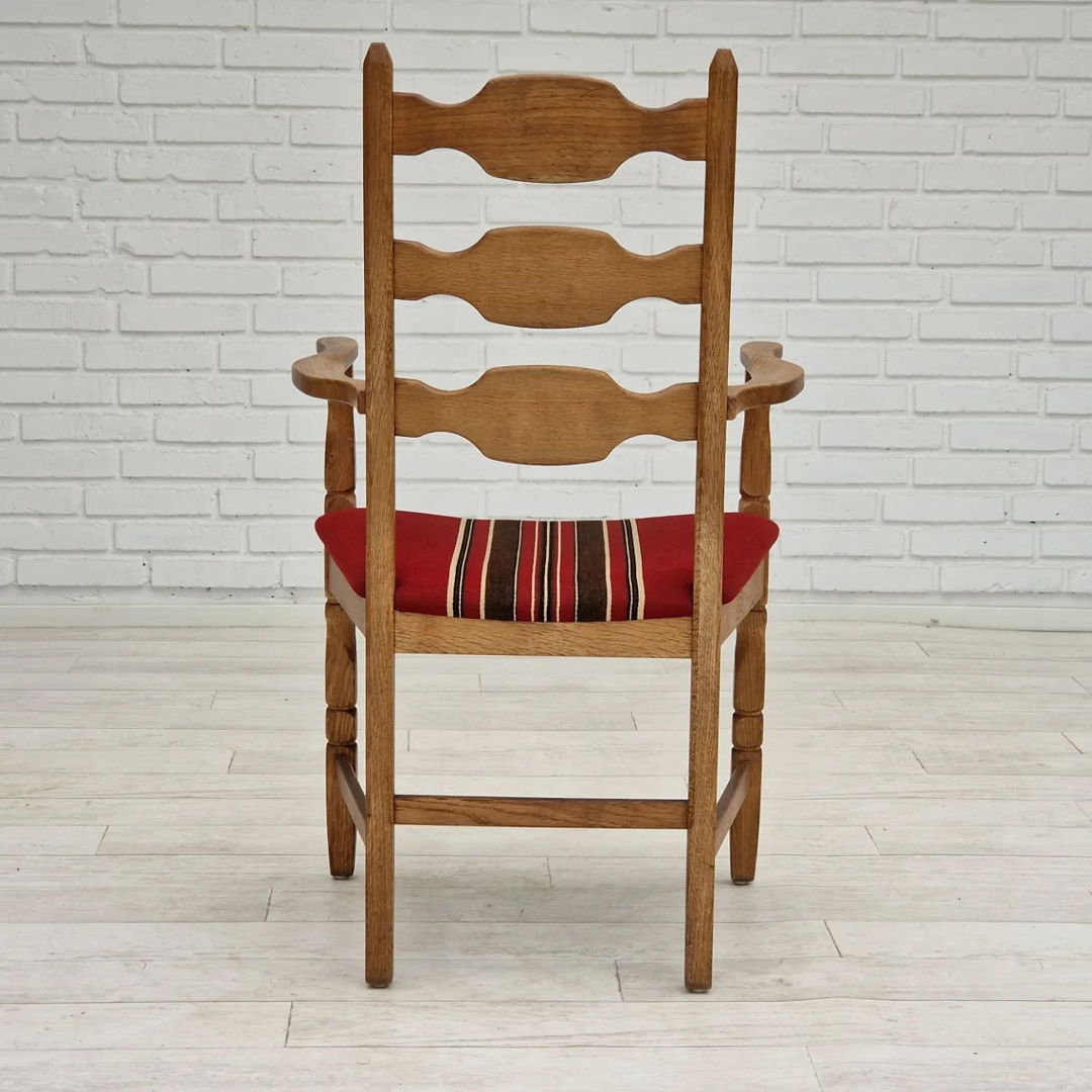 1960s, Danish design, armchair, oak wood, furniture wool.