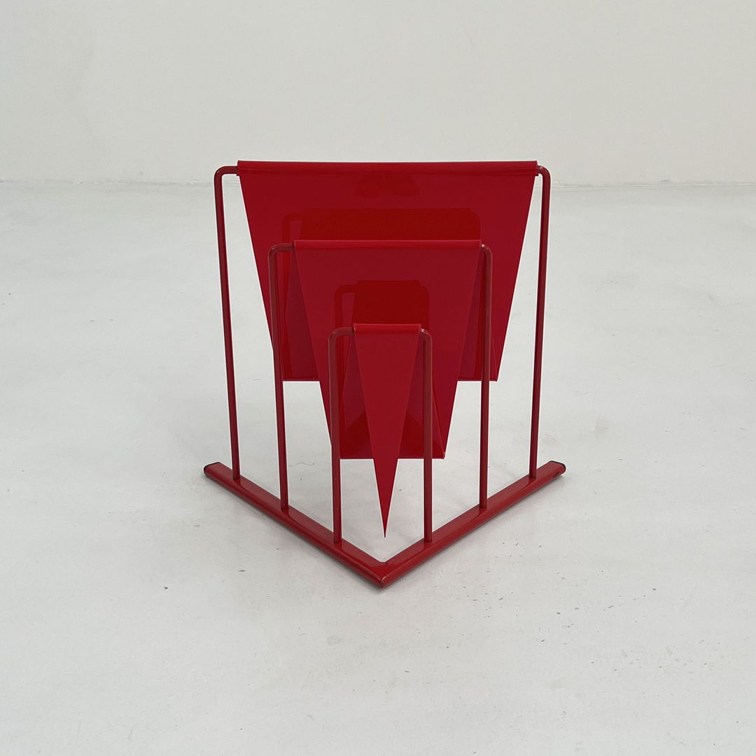 Red Magazine Rack by Markus Börgens for D-Tec, 1980s