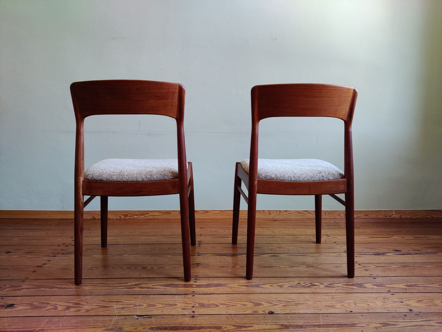 Vintage teak dining chairs by Henning Kjaernulf Korup Stolefabrik