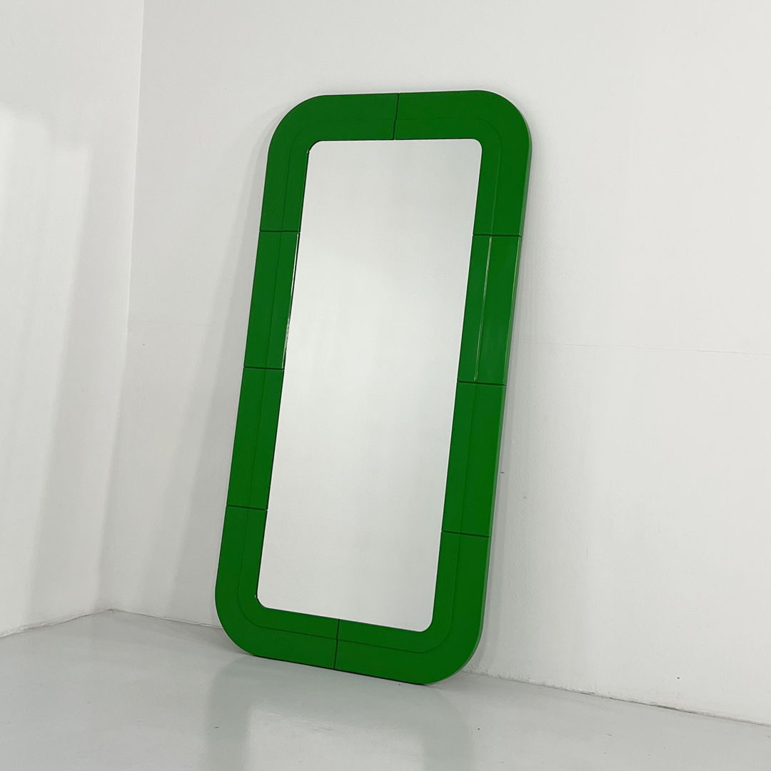 Green Space Age Mirror by Anna Castelli Ferrieri for Kartell, 1970s