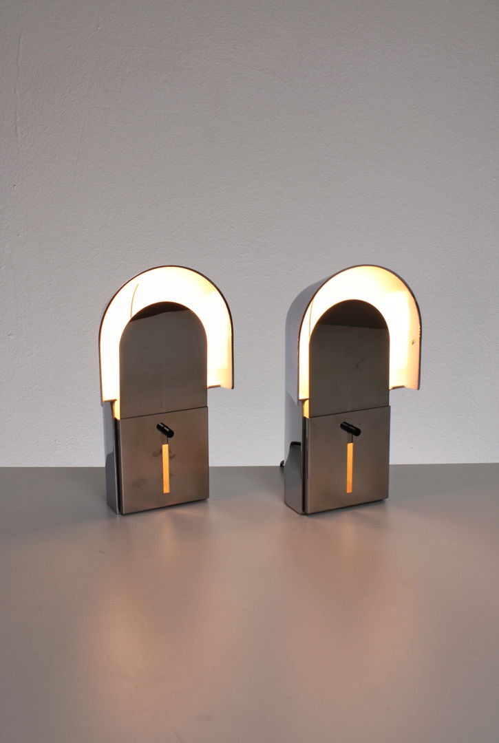 Pair of Pala table lamps by Danilo & Corrado Aroldi for Luci, 1975