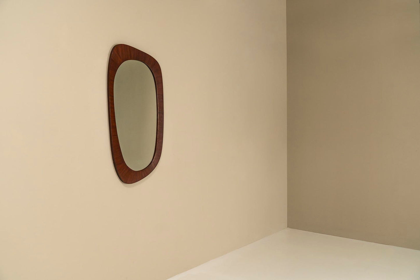 Organic Shaped Mirror In Teak, Denmark 1970s