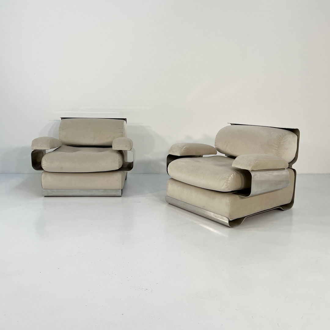 Pair of Armchairs by Gian Pietro Arosio for D.A.S, 1970s