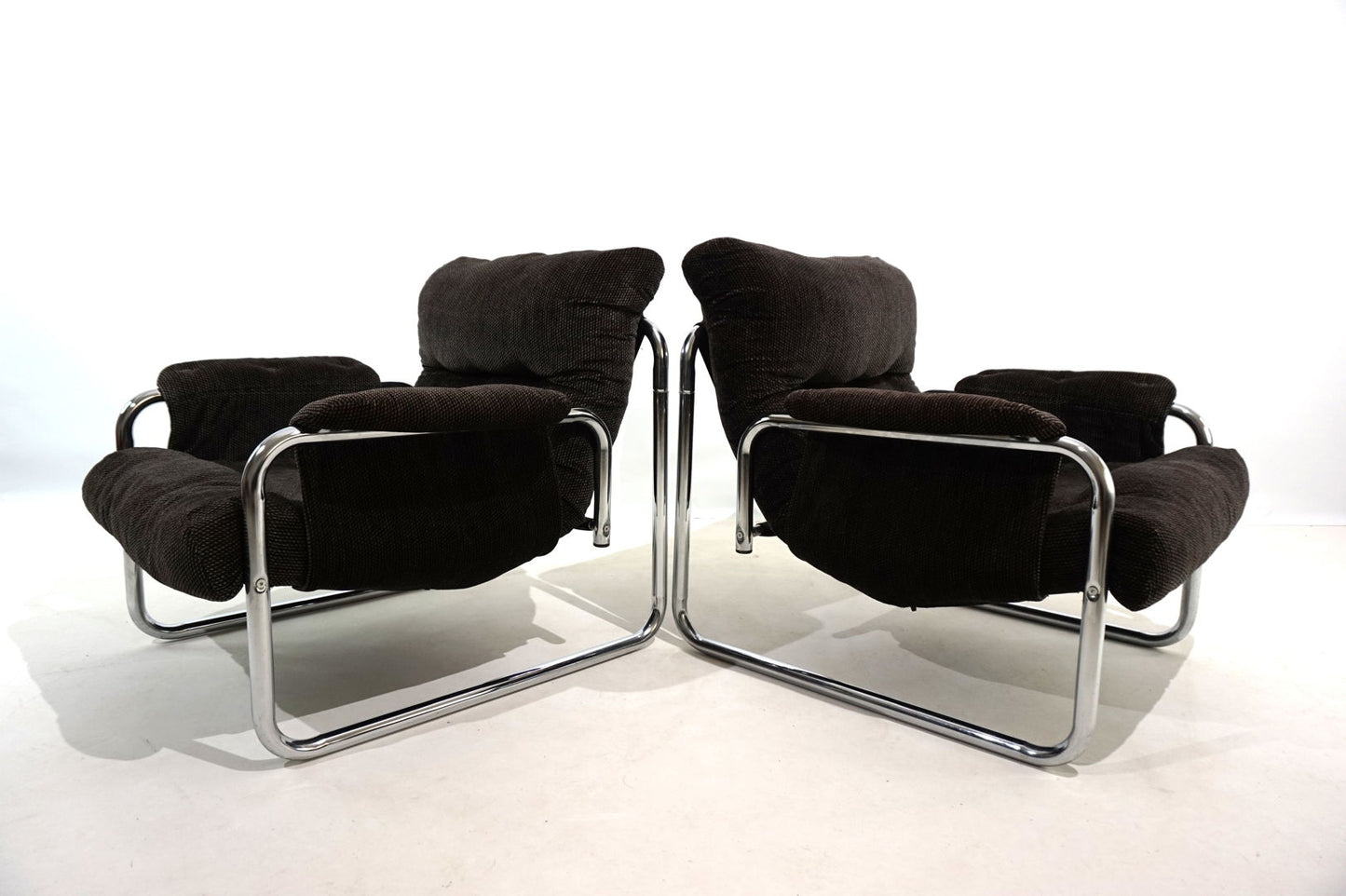 Set of 2 Herlag chrome cantilever lounge chairs by Johan Bertil Häggström