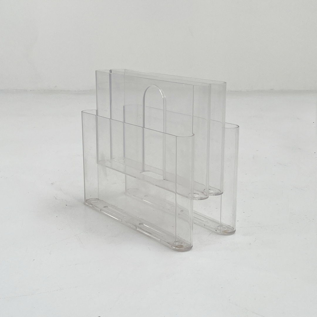 Lucite Magazine Rack by Giotto Stoppino for Kartell, 1970s