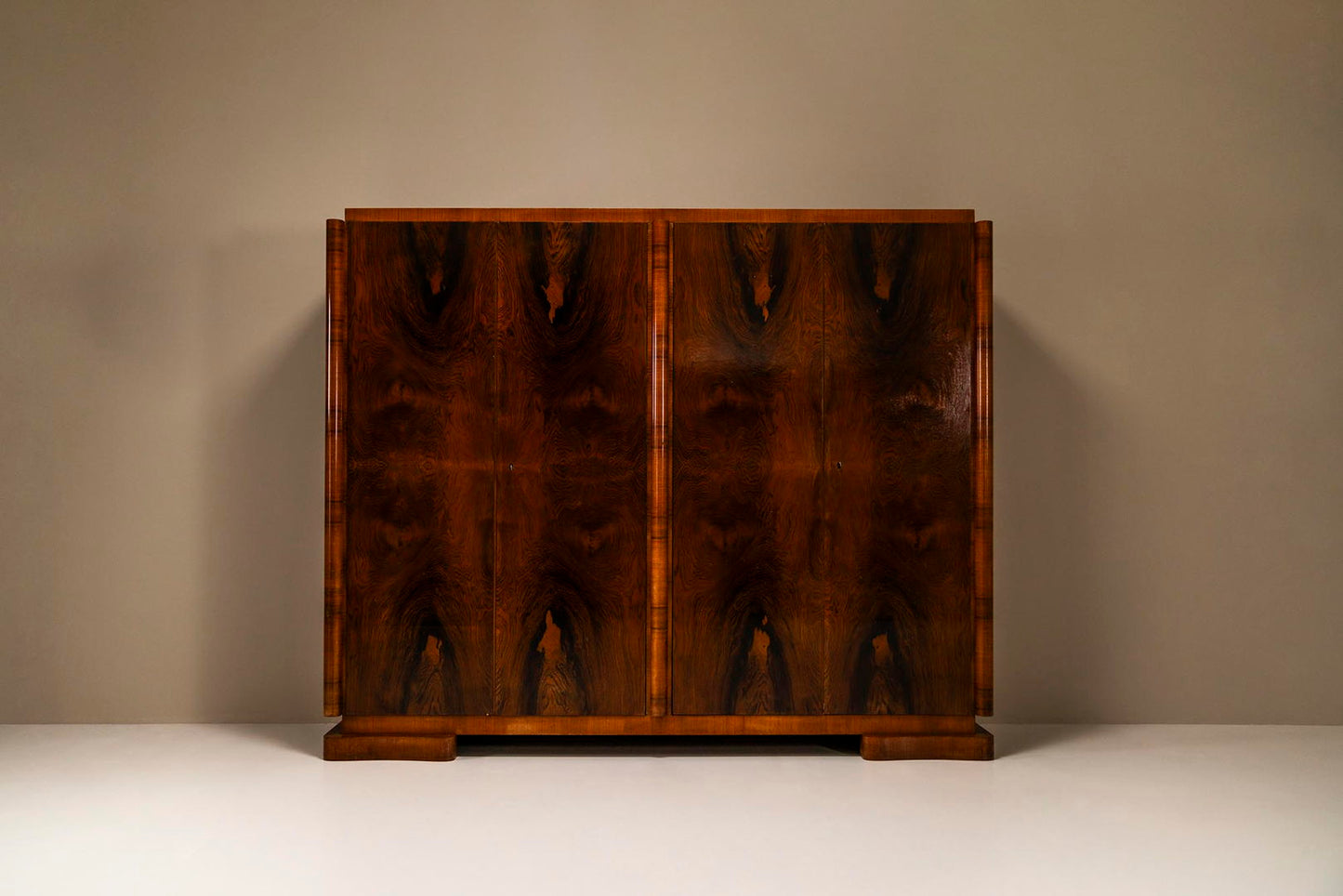 Art Deco Wardrobe In Pallisander Wood By 't Woonhuys, Netherlands 1930s