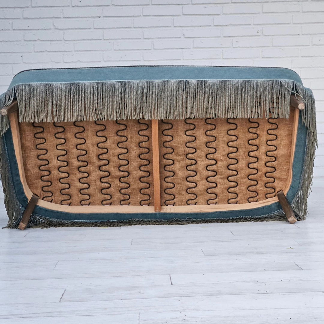 1960s, Danish velour 2 seater sofa, original condition, beech wood.