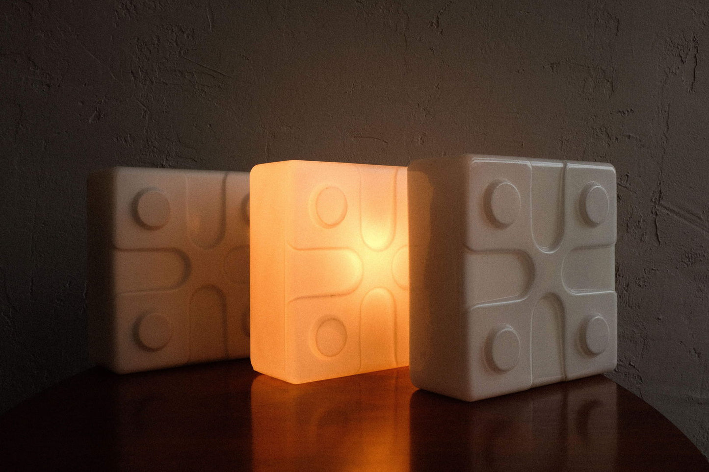 Vintage Czechoslovak "Lego" Wall Lamps by Lighting Glass, 1970s, Set of 3