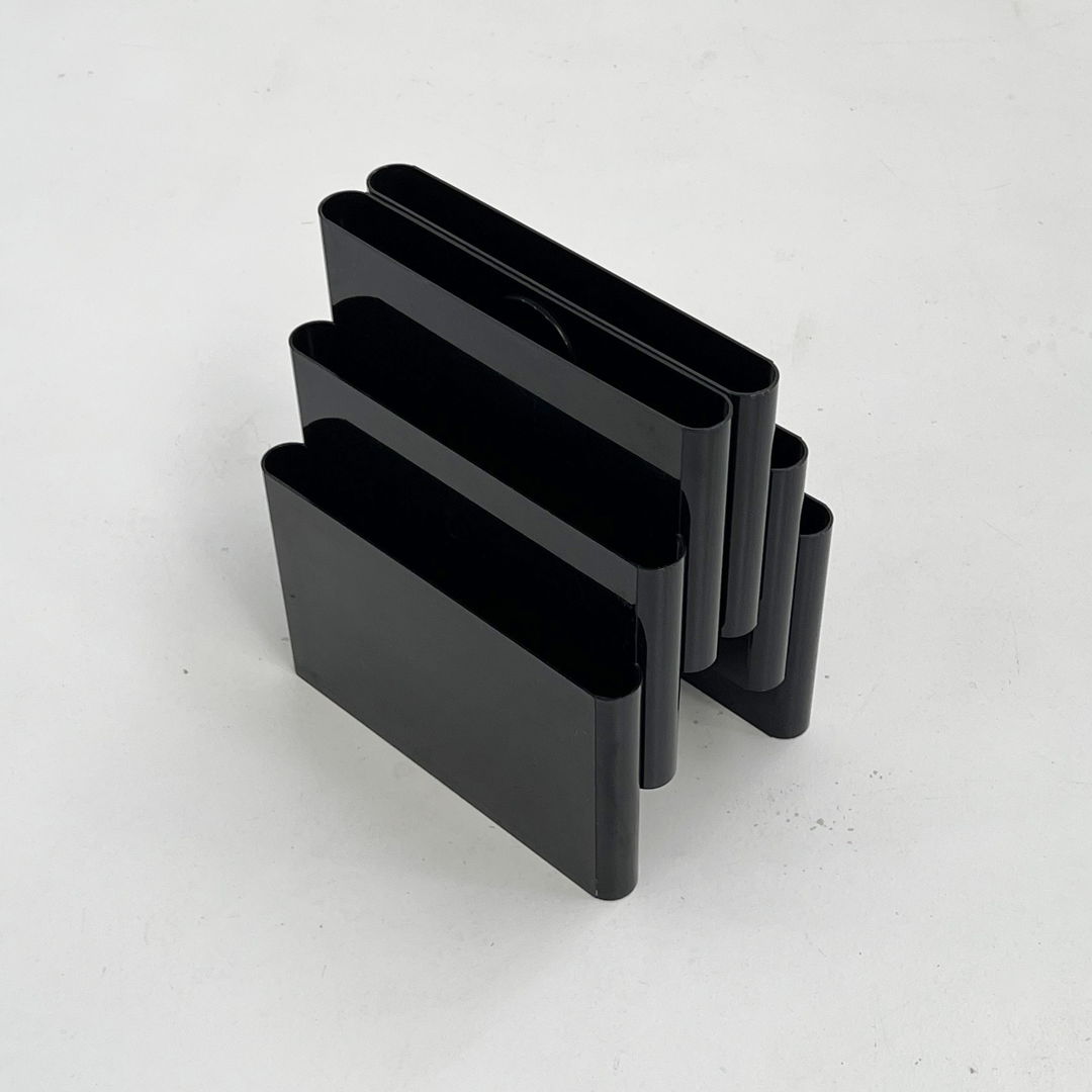 Black Magazine Rack by Giotto Stoppino for Kartell, 1970s