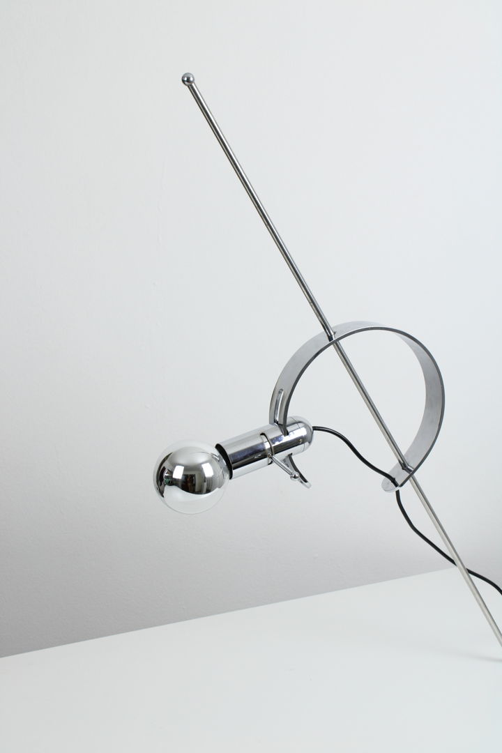 Large chrome clamp desk lamp by Lumenform, (attrib)