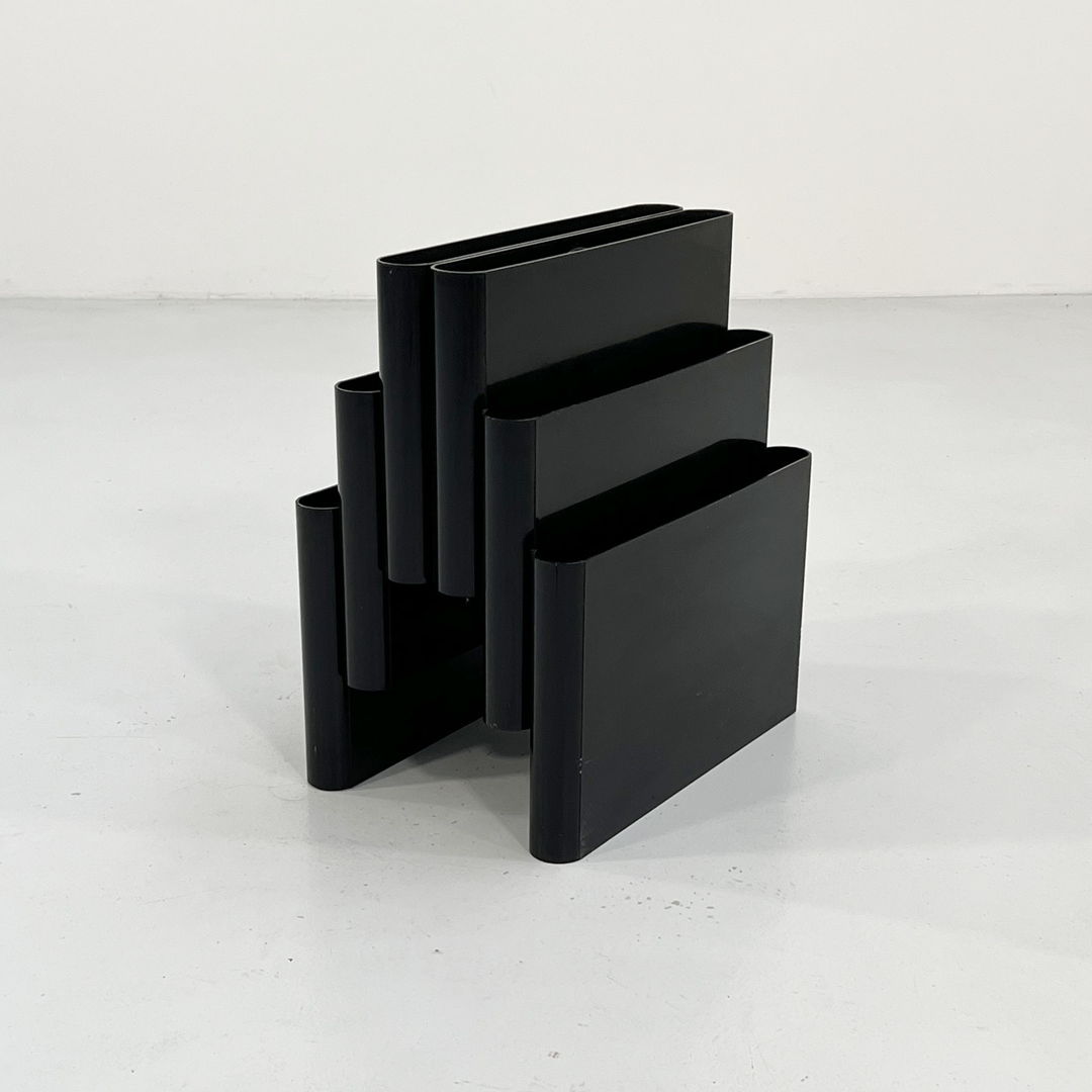 Black Magazine Rack by Giotto Stoppino for Kartell, 1970s